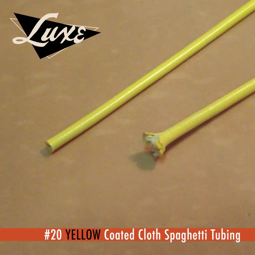 Wire/Tubing #20 Cloth Spaghetti Tubing YELLOW